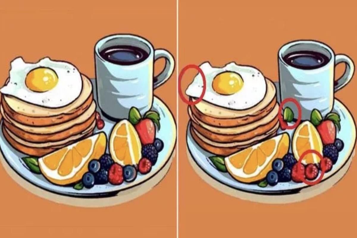 Samo ljudje z visokim IQ lahko hitro najdejo tri razlike med krožniki za zajtrk Samo ljudje z visokim inteligenčnim količnikom lahko hitro najdejo tri razlike med krožniki za zajtrk.