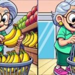 Kje so tri razlike med babicami, ki kupujejo banane: opazili